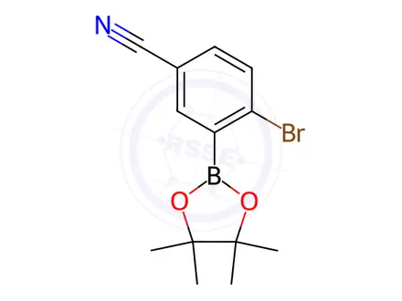 Chemical structure of 4-Bromo-3-(4,4,5,5-tetramethyl-1,3,2-dioxaborolan-2-yl)benzonitrile