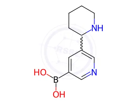 Chemical structure of (5-(Piperidin-2-yl)pyridin-3-yl)boronic acid