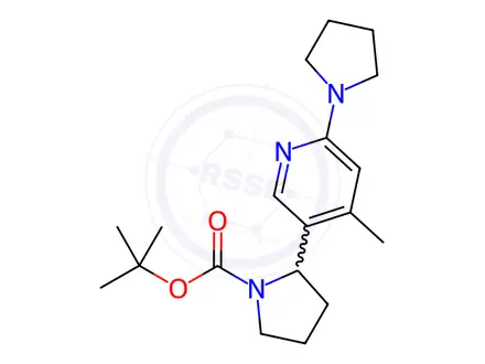 Chemical structure of tert-Butyl 2-(4-methyl-6-(pyrrolidin-1-yl)pyridin-3-yl)pyrrolidine-1-carboxylate