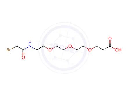 Chemical structure of 1-Bromo-2-oxo-6,9,12-trioxa-3-azapentadecan-15-oic acid