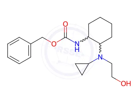 Chemical structure of 2-{[Cyclopropyl-(2-hydroxy-ethyl)-amino]-methyl}-piperidine-1-carboxylic acid benzyl ester