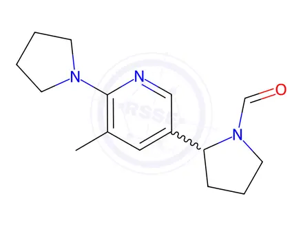 Chemical structure of 2-(5-Methyl-6-(pyrrolidin-1-yl)pyridin-3-yl)pyrrolidine-1-carbaldehyde