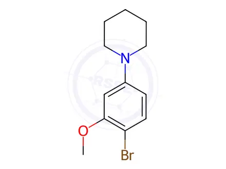Chemical structure of Piperidine, 1-(4-bromo-3-methoxyphenyl)-