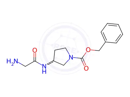 Chemical structure of Benzyl 3-(2-aminoacetamido)pyrrolidine-1-carboxylate