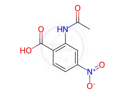 Chemical structure of 2-acetylamino-4-nitrobenzoic acid