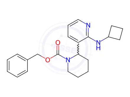 Chemical structure of Benzyl 2-(2-(cyclobutylamino)pyridin-3-yl)piperidine-1-carboxylate