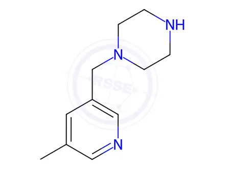 Chemical structure of Piperazine, 1-[(5-methyl-3-pyridinyl)methyl]-(9CI)