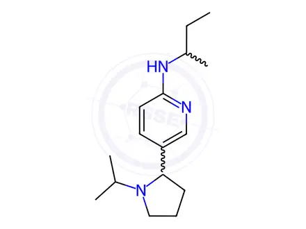 Chemical structure of N-(sec-butyl)-5-(1-isopropylpyrrolidin-2-yl)pyridin-2-amine