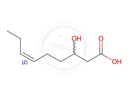 Chemical structure of (Z)-3-Hydroxy-6-nonenoic Acid