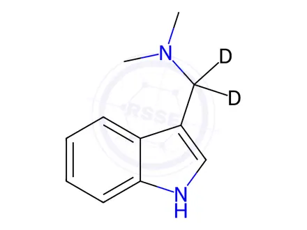 Chemical structure of Gramine-α,α-d2