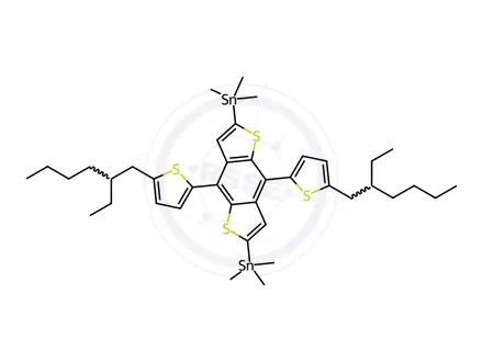 Chemical structure of 4,8-Bis[5-(2-ethylhexyl)thiophen-2-yl]-2,6-bis(trimethylstannyl)benzo[1,2-b:4,5-b]dithiophene