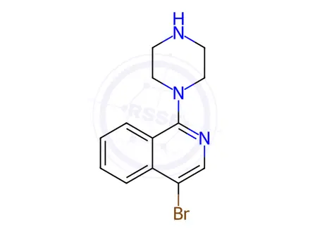 Chemical structure of 4-Bromo-1-(piperazin-1-yl)isoquinoline