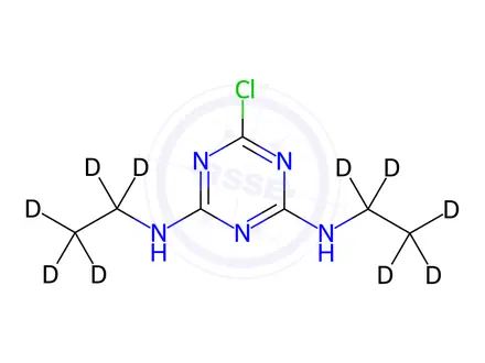Chemical structure of Simazine-[D10]