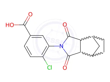 Chemical structure of 4-Chloro-3-(1,3-dioxooctahydro-2H-4,7-methanoisoindol-2-yl)benzoic Acid