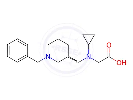 Chemical structure of 2-(((1-Benzylpiperidin-3-yl)methyl)(cyclopropyl)amino)acetic acid