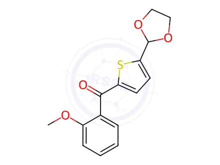 Chemical structure of (5-(1,3-Dioxolan-2-yl)thiophen-2-yl)(2-methoxyphenyl)methanone