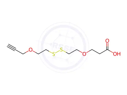 Chemical structure of Propargyl-PEG1-SS-PEG1-acid