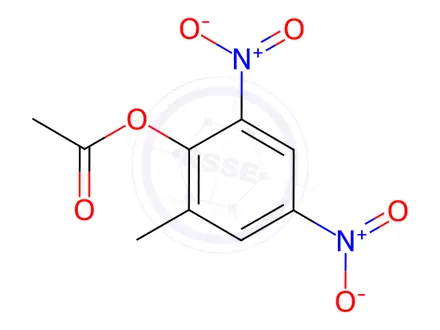 Chemical structure of Acetic acid 2-methyl-4,6-dinitrophenyl ester
