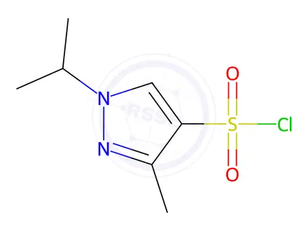 Chemical structure of 1-Isopropyl-3-methyl-1H-pyrazole-4-sulfonyl Chloride