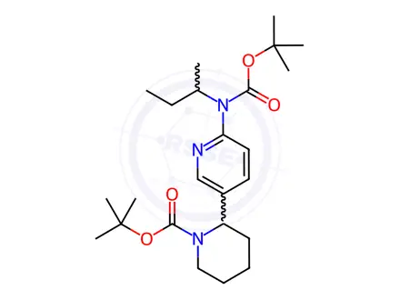 Chemical structure of tert-Butyl 2-(6-((tert-butoxycarbonyl)(sec-butyl)amino)pyridin-3-yl)piperidine-1-carboxylate