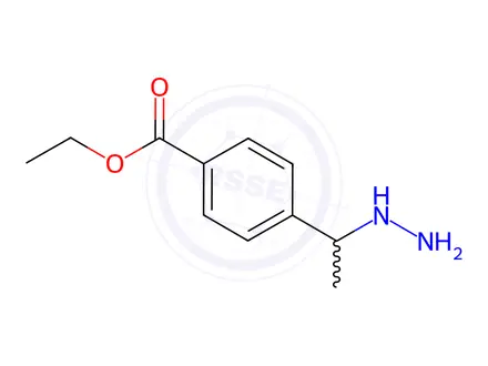 Chemical structure of (S)-ethyl 4-(1-hydrazinylethyl)benzoate benzenesulfonate