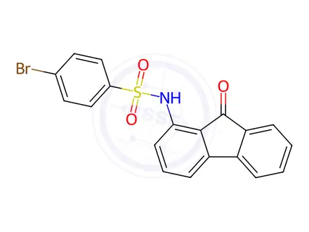 Chemical structure of 4-Bromo-N-(9-oxo-9H-fluoren-1-yl)benzene-1-sulfonamide