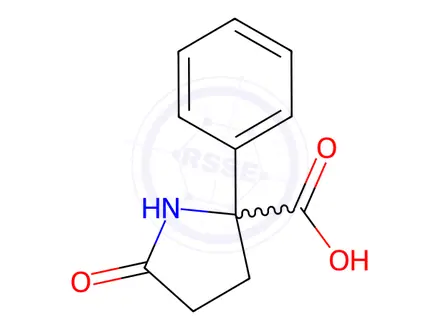 Chemical structure of Proline, 5-oxo-2-phenyl-