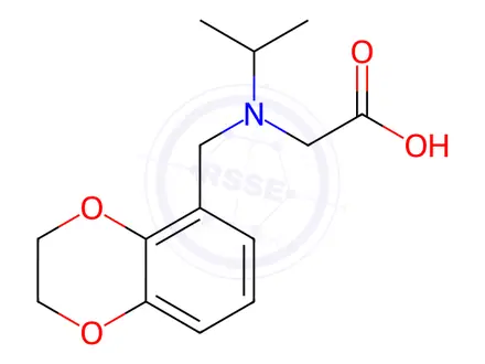 Chemical structure of 2-(((2,3-Dihydrobenzo[b][1,4]dioxin-5-yl)methyl)(isopropyl)amino)acetic acid