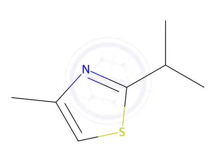 Chemical structure of 2-Isopropyl-4-methylthiazole (BSC)