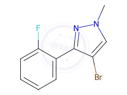 Chemical structure of 1H-Pyrazole, 4-bromo-3-(2-fluorophenyl)-1-methyl-