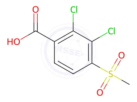 Chemical structure of 2,3-dichloro-4-(methylsulfonyl) benzoic acid