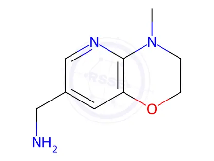 Chemical structure of (4-Methyl-3,4-dihydro-2H-pyrido[3,2-b][1,4]oxazin-7-yl)methanamine