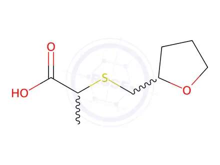 Chemical structure of 2-(((Tetrahydrofuran-2-yl)methyl)thio)propanoic acid