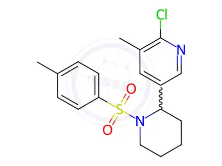 Chemical structure of 2-Chloro-3-methyl-5-(1-tosylpiperidin-2-yl)pyridine