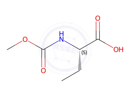 Chemical structure of Butanoic acid, 2-[(methoxycarbonyl)amino]-, (2S)-(9CI)