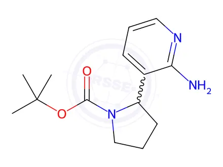 Chemical structure of tert-Butyl 2-(2-aminopyridin-3-yl)pyrrolidine-1-carboxylate