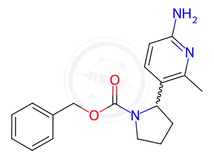 Chemical structure of Benzyl 2-(6-amino-2-methylpyridin-3-yl)pyrrolidine-1-carboxylate