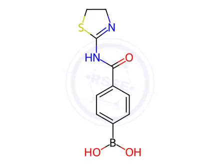 Chemical structure of (4-((4,5-Dihydrothiazol-2-yl)carbamoyl)phenyl)boronic Acid