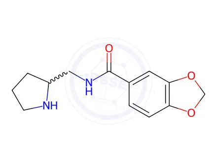 Chemical structure of Benzo[1,3]dioxole-5-carboxylic acid (pyrrolidin-2-ylMethyl)-aMide hydrochloride