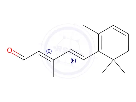 Chemical structure of (2E,4E)-3-Methyl-5-(2,6,6-trimethyl-1,3-cyclohexadien-1-yl)-2,4-pentadienal