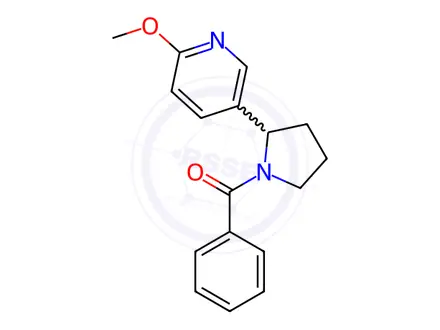 Chemical structure of (2-(6-Methoxypyridin-3-yl)pyrrolidin-1-yl)(phenyl)methanone