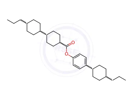 Chemical structure of (trans,trans)-4-Propyl[1,1-bicyclohexyl]-4-carboxyllic Acid-4-(trans-4-propylcyclohexyl)phenyl Ester