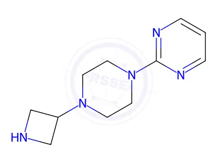 Chemical structure of 2-(4-(azetidin-3-yl)piperazin-1-yl)pyrimidine dihydrochloride