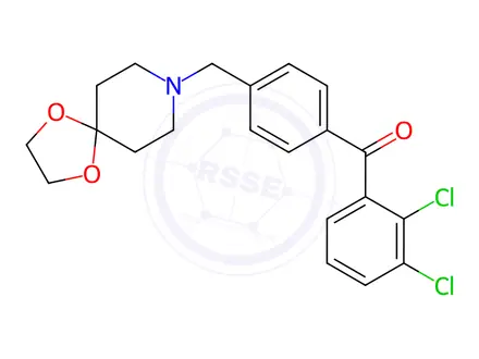 Chemical structure of (4-((1,4-Dioxa-8-azaspiro[4.5]Decan-8-yl)methyl)phenyl)(2,3-dichlorophenyl)methanone