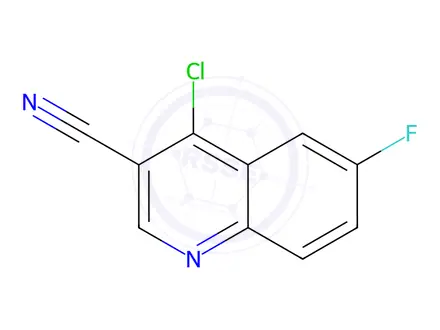 Chemical structure of 4-Chloro-6-fluoro-quinoline-3-carbonitrile