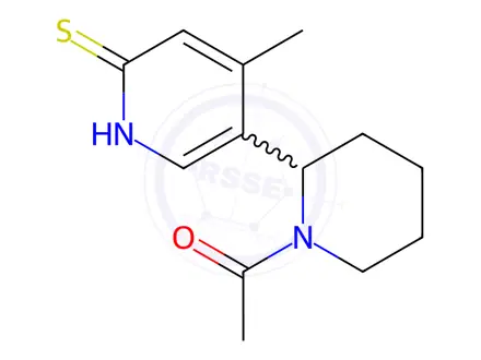 Chemical structure of 1-(2-(4-Methyl-6-thioxo-1,6-dihydropyridin-3-yl)piperidin-1-yl)ethan-1-one