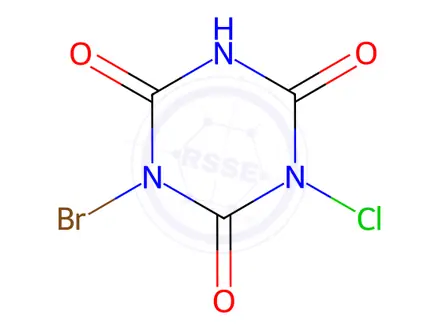 Chemical structure of Chlorobromoisocyanuric acid