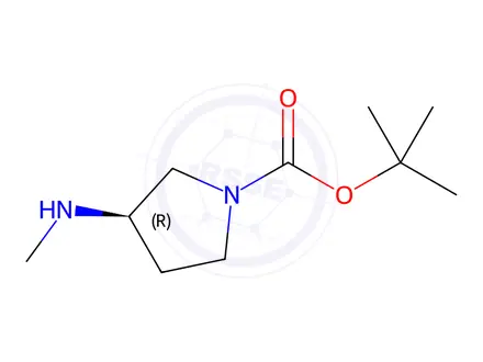 Chemical structure of 1-Pyrrolidinecarboxylicacid,3-(methylamino)-,1,1-dimethylethylester,(R)-(9CI)