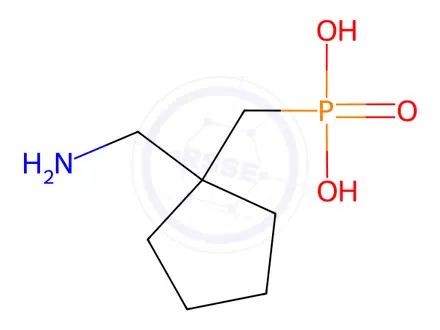 Chemical structure of Phosphonic acid, [[1-(aminomethyl)cyclopentyl]methyl]-(9CI)