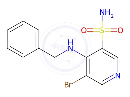 Chemical structure of 4-(Benzylamino)-5-bromopyridine-3-sulfonamide